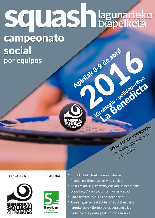 Campeonato social benedikta Squash Club 2016