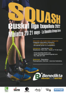 Cartel del campeonato de Liga Vasca de Squash en la Benedicta de Sestao